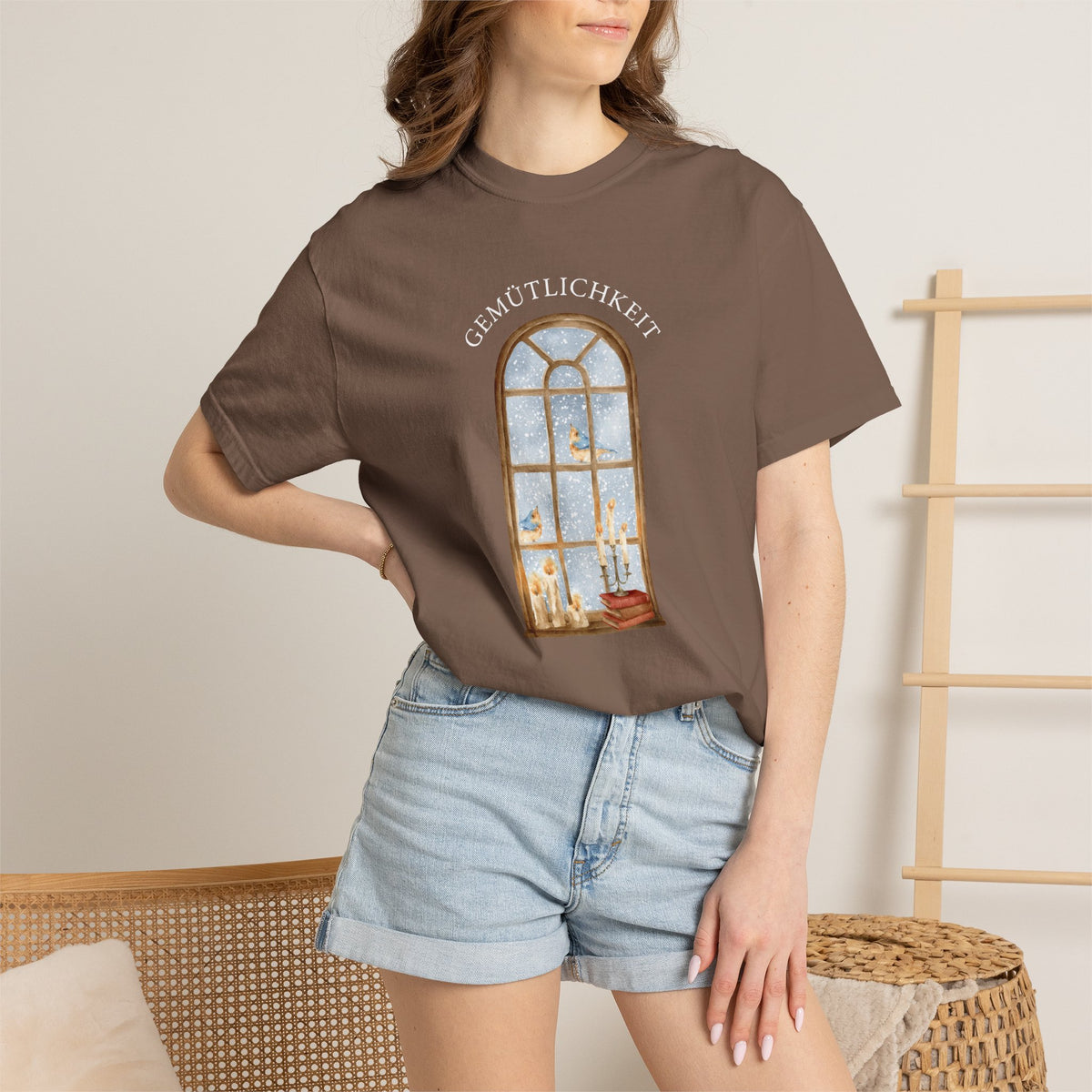 “Gemütlichkeit” Gothic Arch Window cozy German T-Shirt