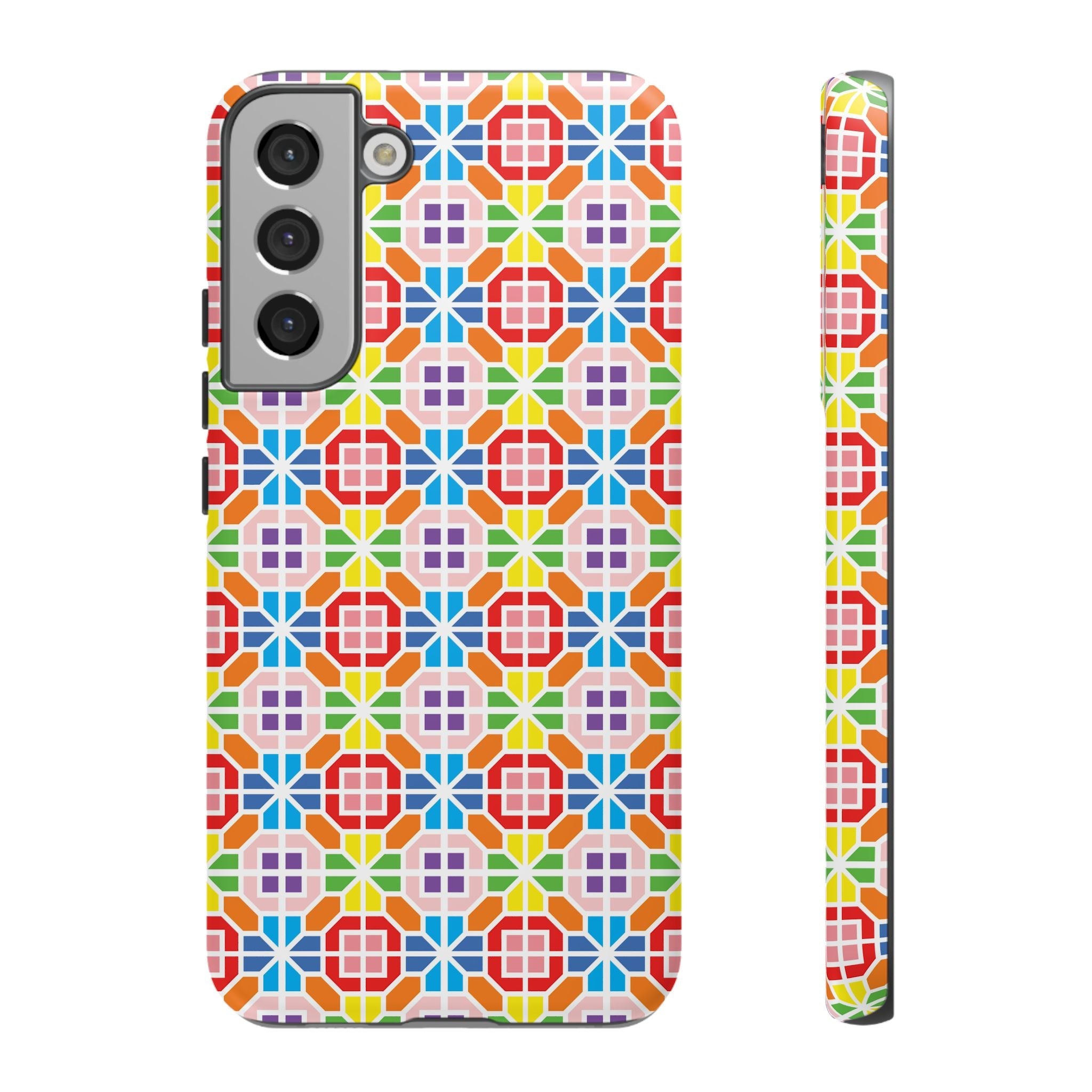 Bespattered Facade Geometric Rainbow Mosaic Tough Case