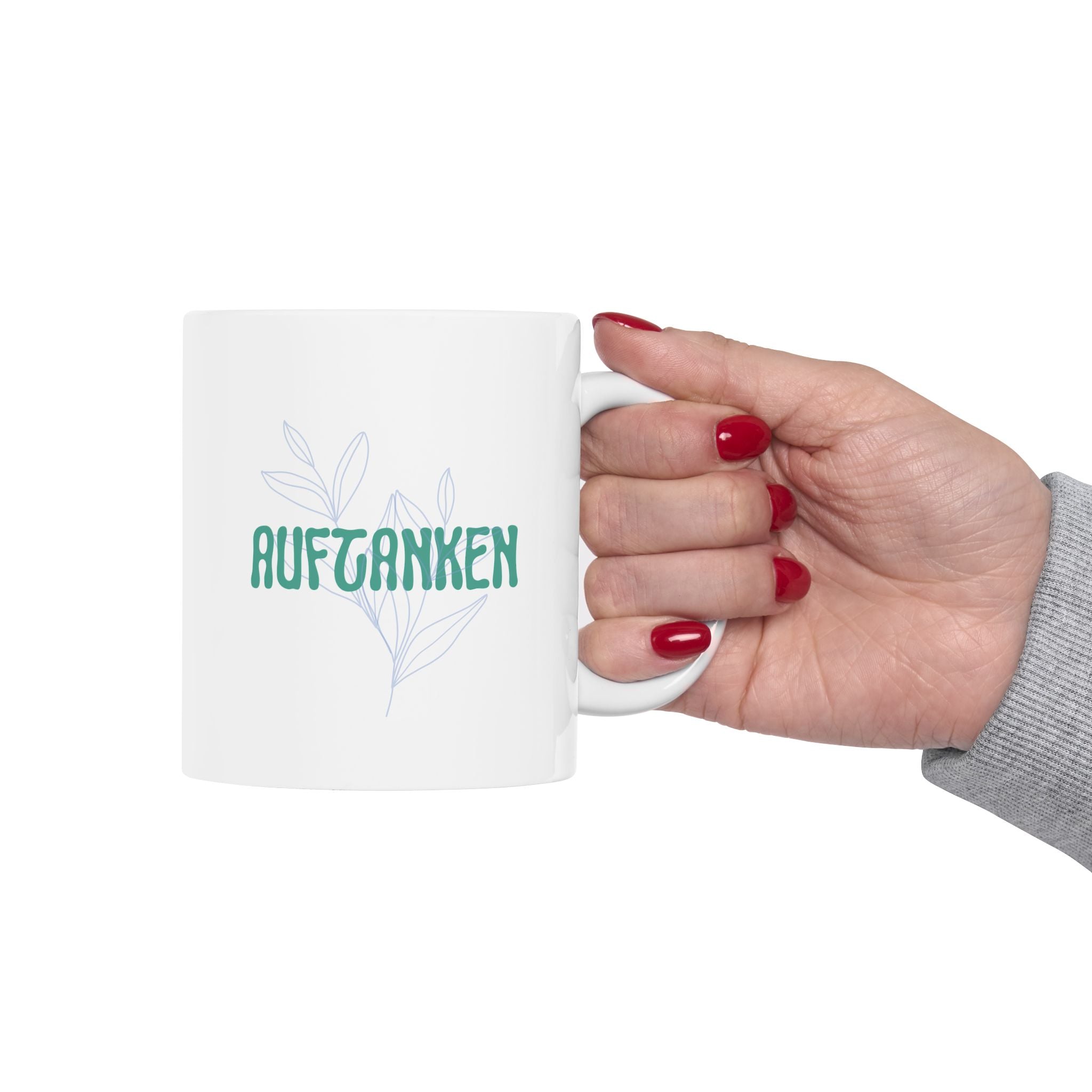 Auftanken German "Refueling" Mental Health Mug, Ceramic Coffee Cup geschenk