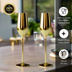 Unbreakable Champagne Flutes (Gold) by Sister.ly Drinkware