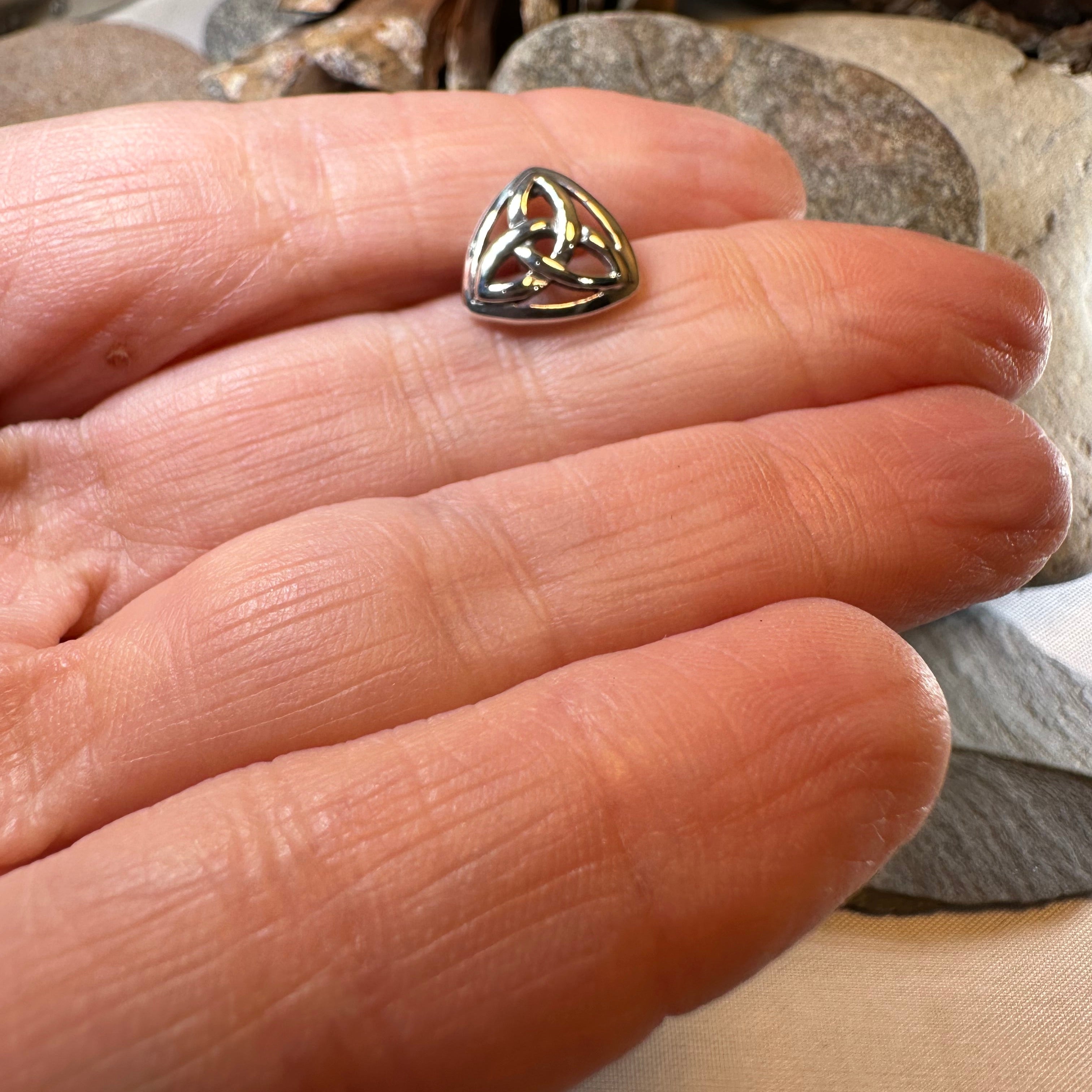 Celtic Trinity Knot Lapel Pin in Sterling Silver