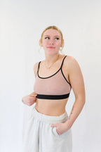 Dusty Blush Mesh Bra by wearswoop.com