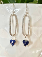 Gemstone Heart Dangle Earrings by AdoreJules Designs
