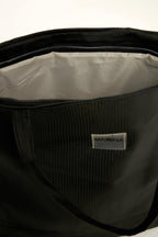 Black Faux Leather Beach Bag with Zipper CA2502-1