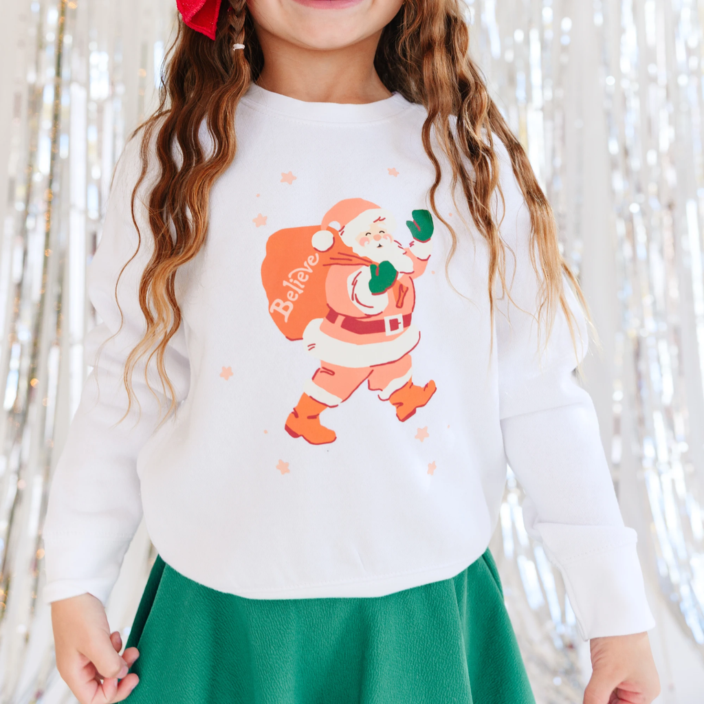 Believe Santa Claus toddler and youth Sweatshirt, Christmas collection by Benny and Ray Apparel
