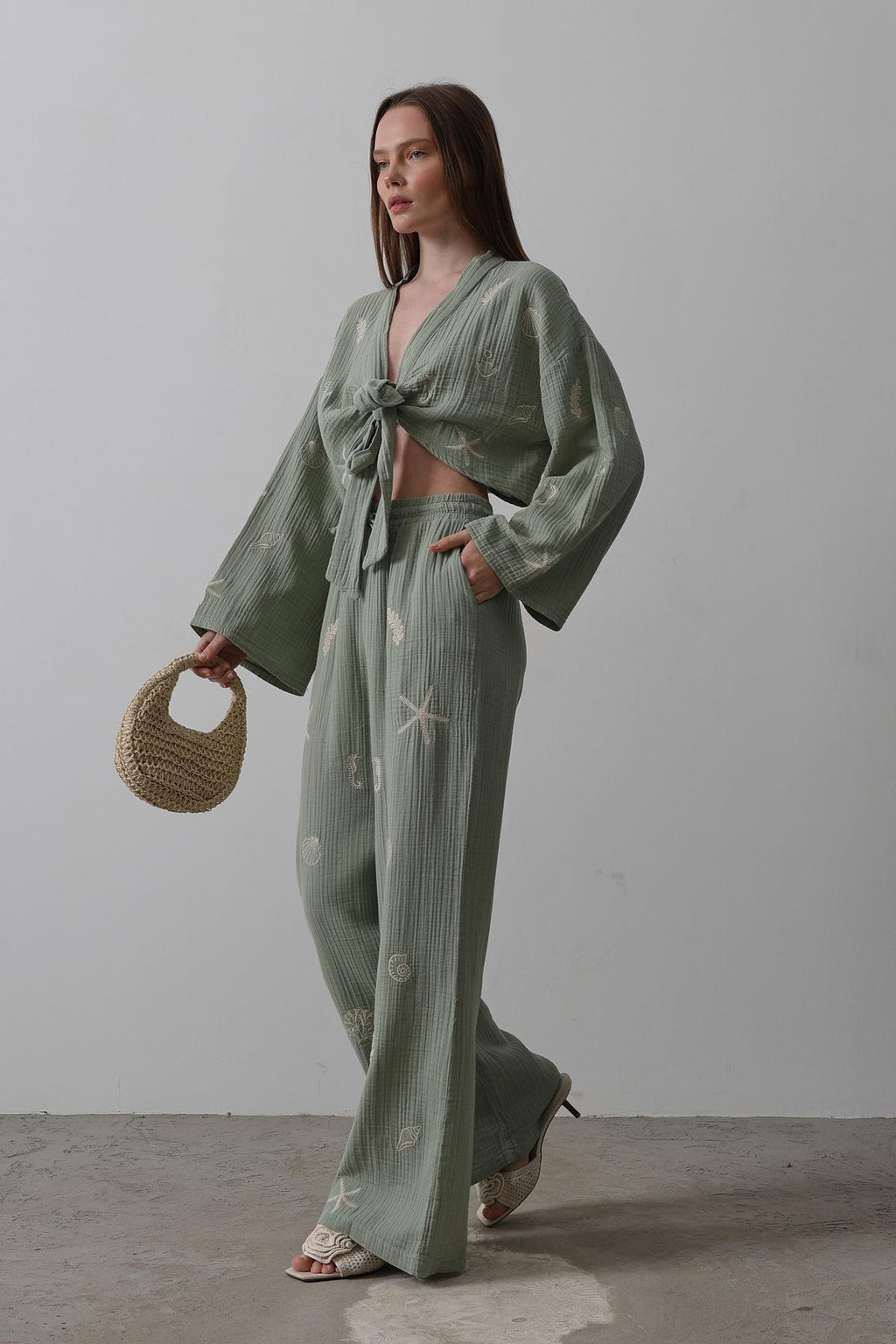 Boho Resort Wear – Tie Suits for Women with Shabby Chic Detail