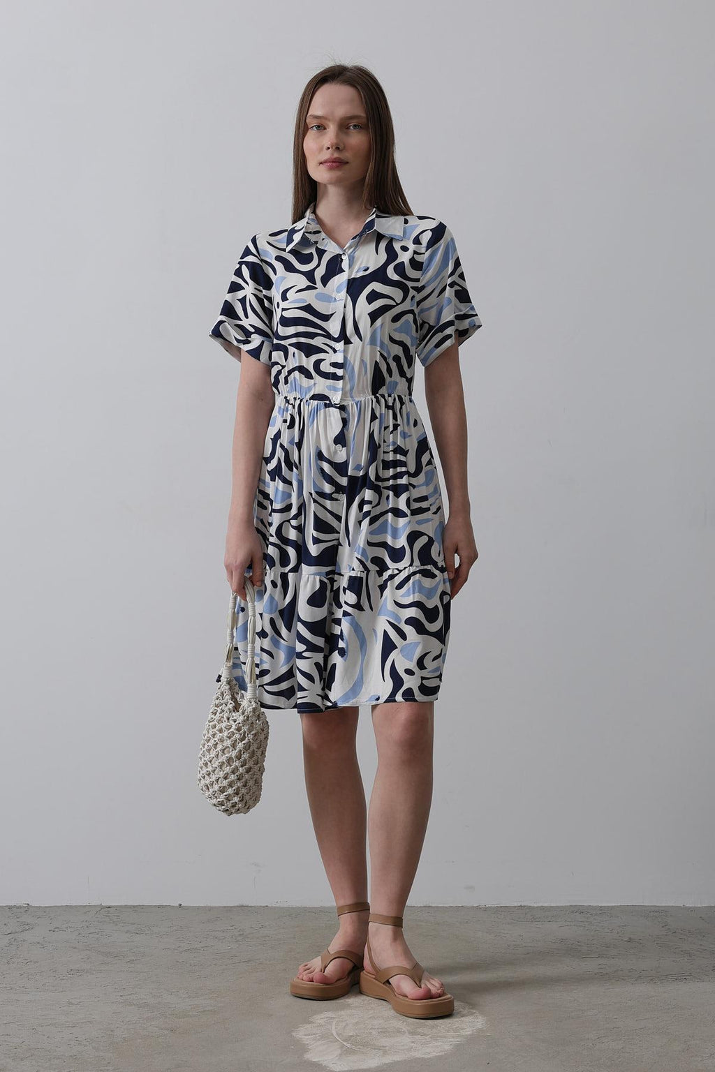 Rey Printed Dress — Multicolor Abstract