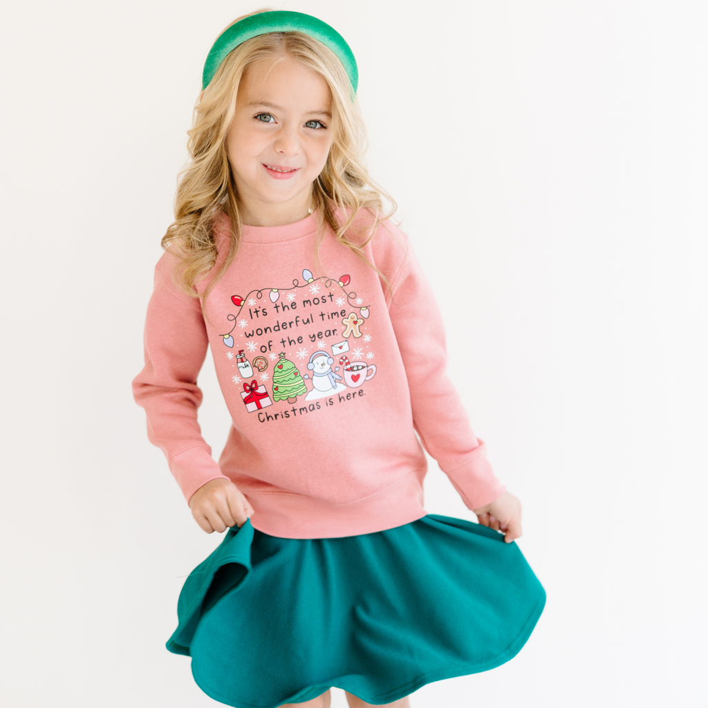 Most Wonderful time of the Year toddler or youth Sweatshirt, Christmas collection by Benny and Ray Apparel