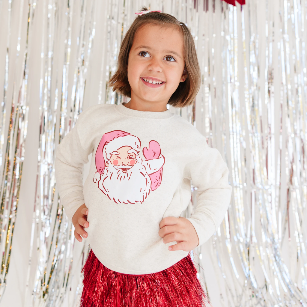 Santa Claus Wink toddler and youth Sweatshirt, Christmas collection by Benny and Ray Apparel