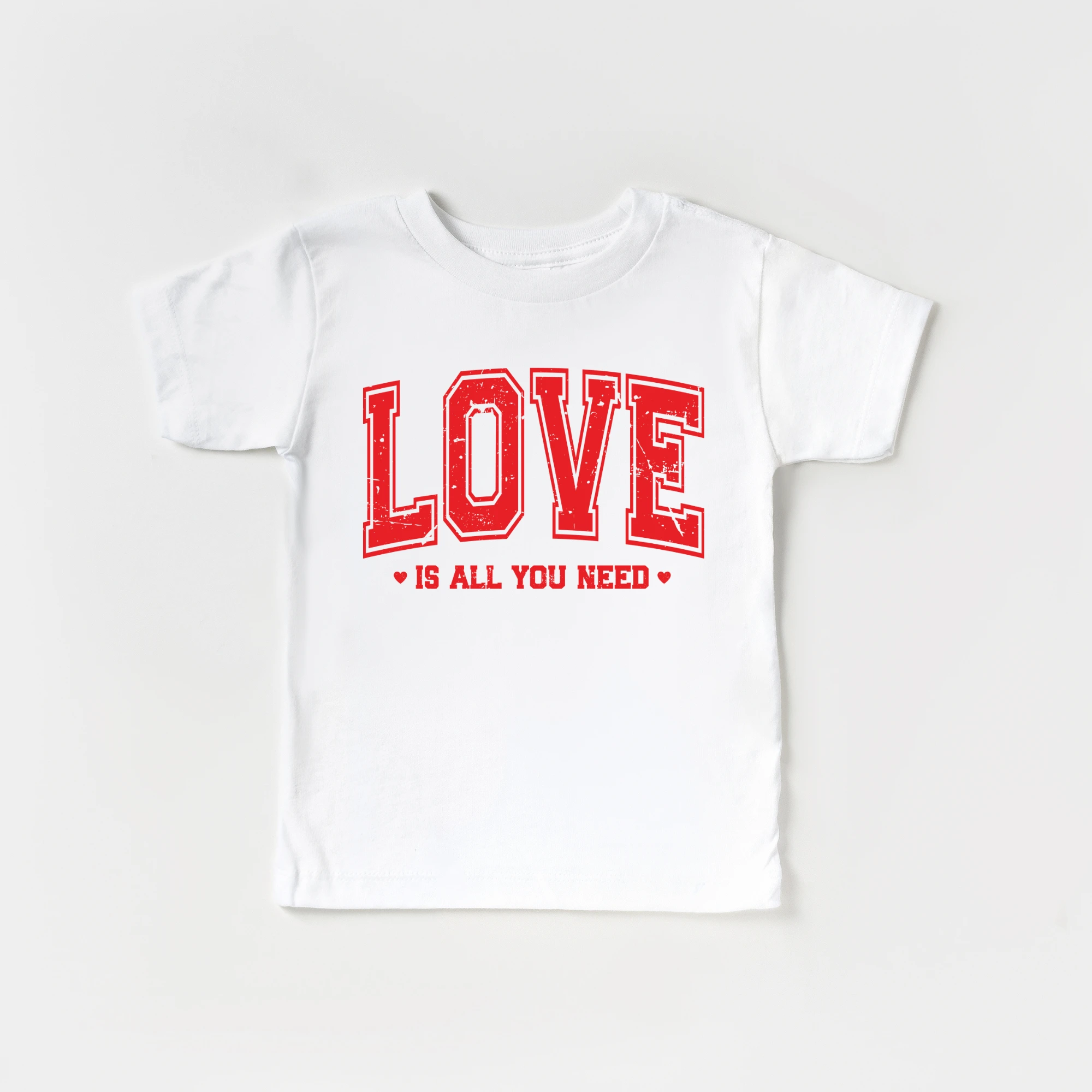 Love is all you need toddler or youth tee shirt, Valentine's Day collection by Benny and Ray Apparel