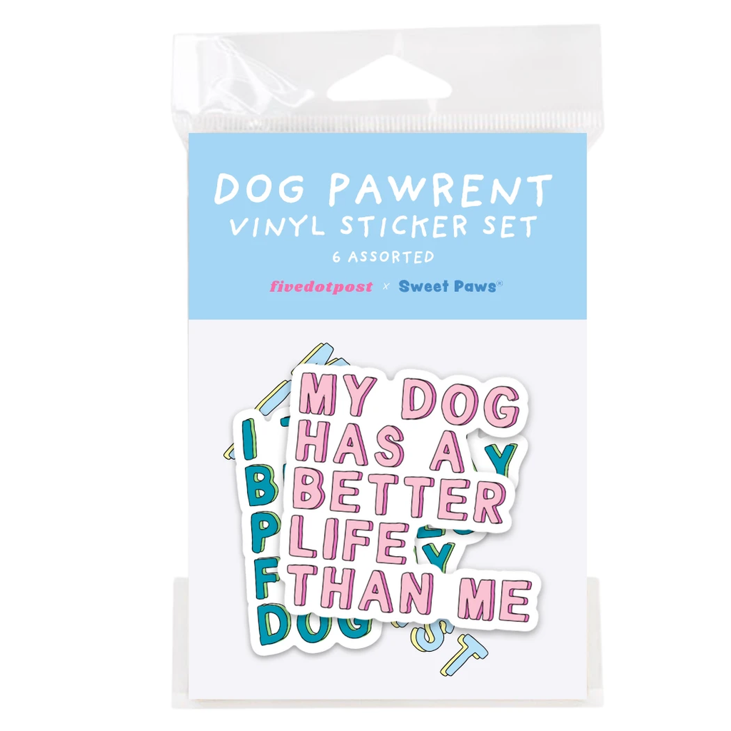 Dog Parent Sticker Pack – 6 Vinyl Stickers for Pet Owners by Five Dot Post