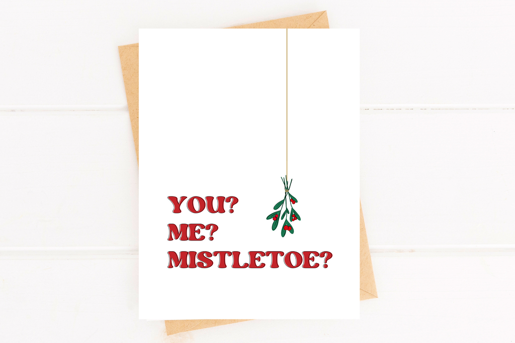 Mistletoe Funny Holiday Card for Couples Christmas Card