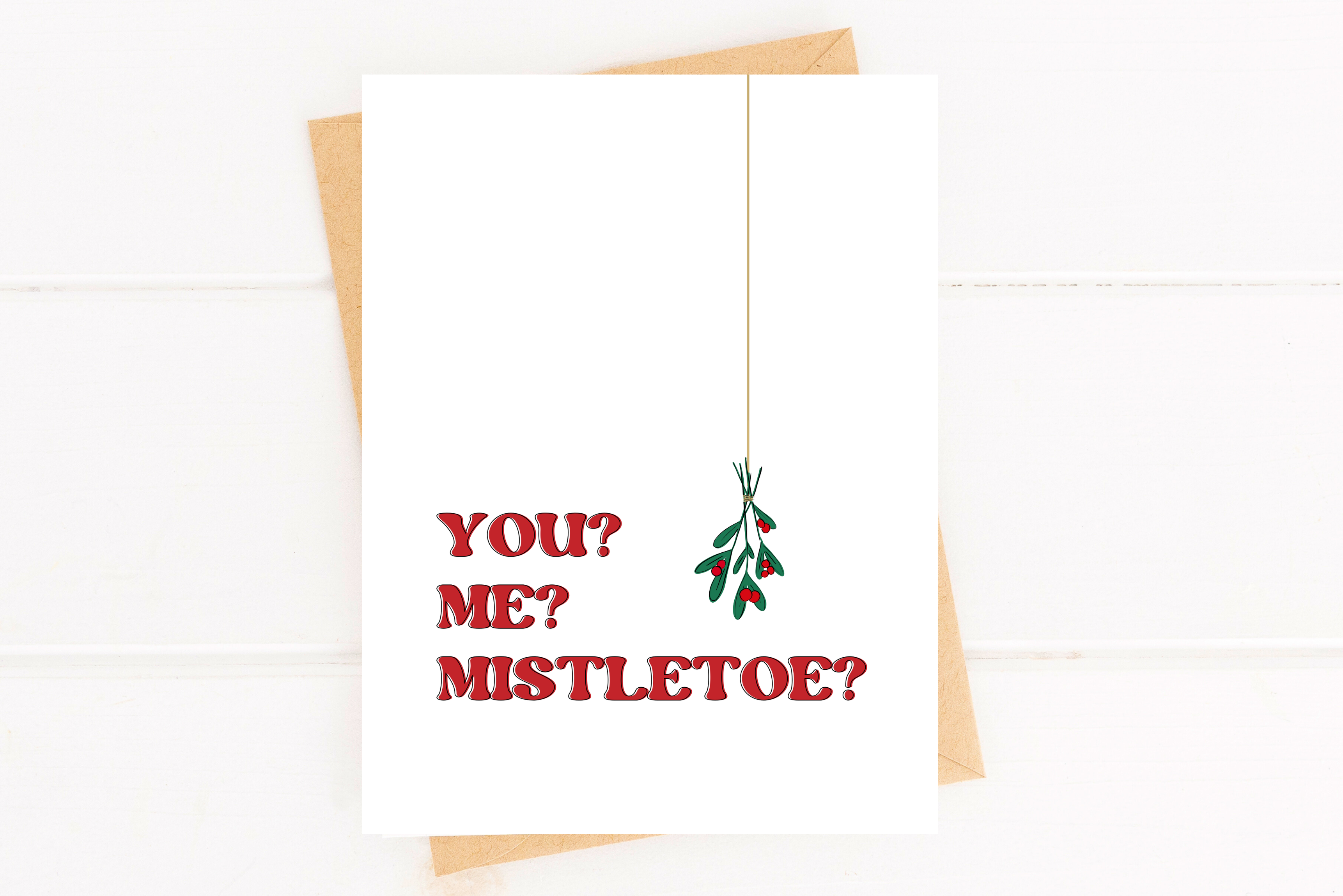 Mistletoe Funny Holiday Card for Couples Christmas Card