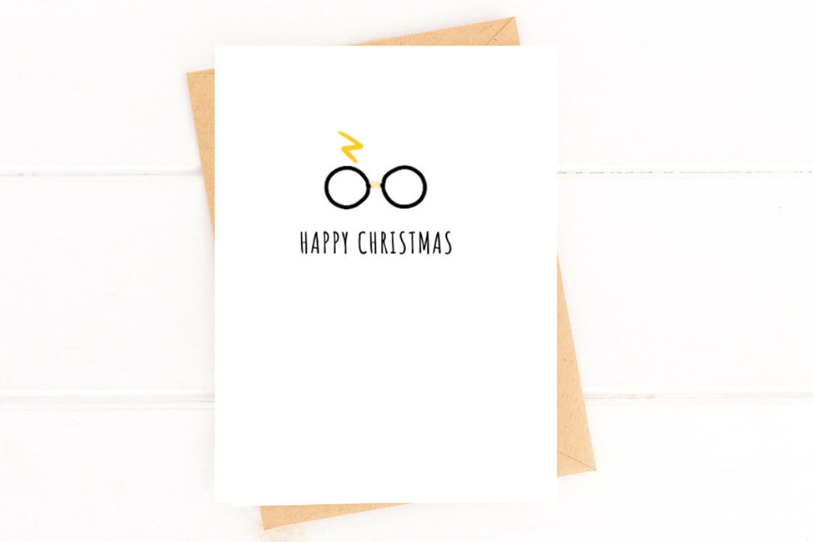 Harry Potter Inspired Christmas Card, Magical Happy Christmas, HP Lover Card by Five Dot Post
