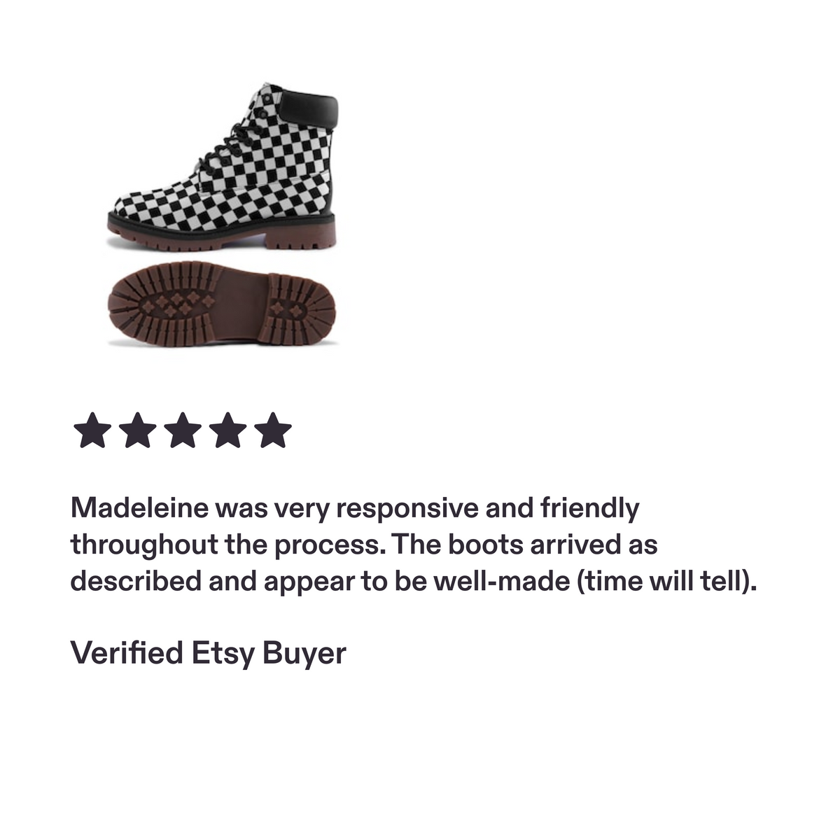 Black and white checkered Lightweight Microfiber Leather Chukka Boots