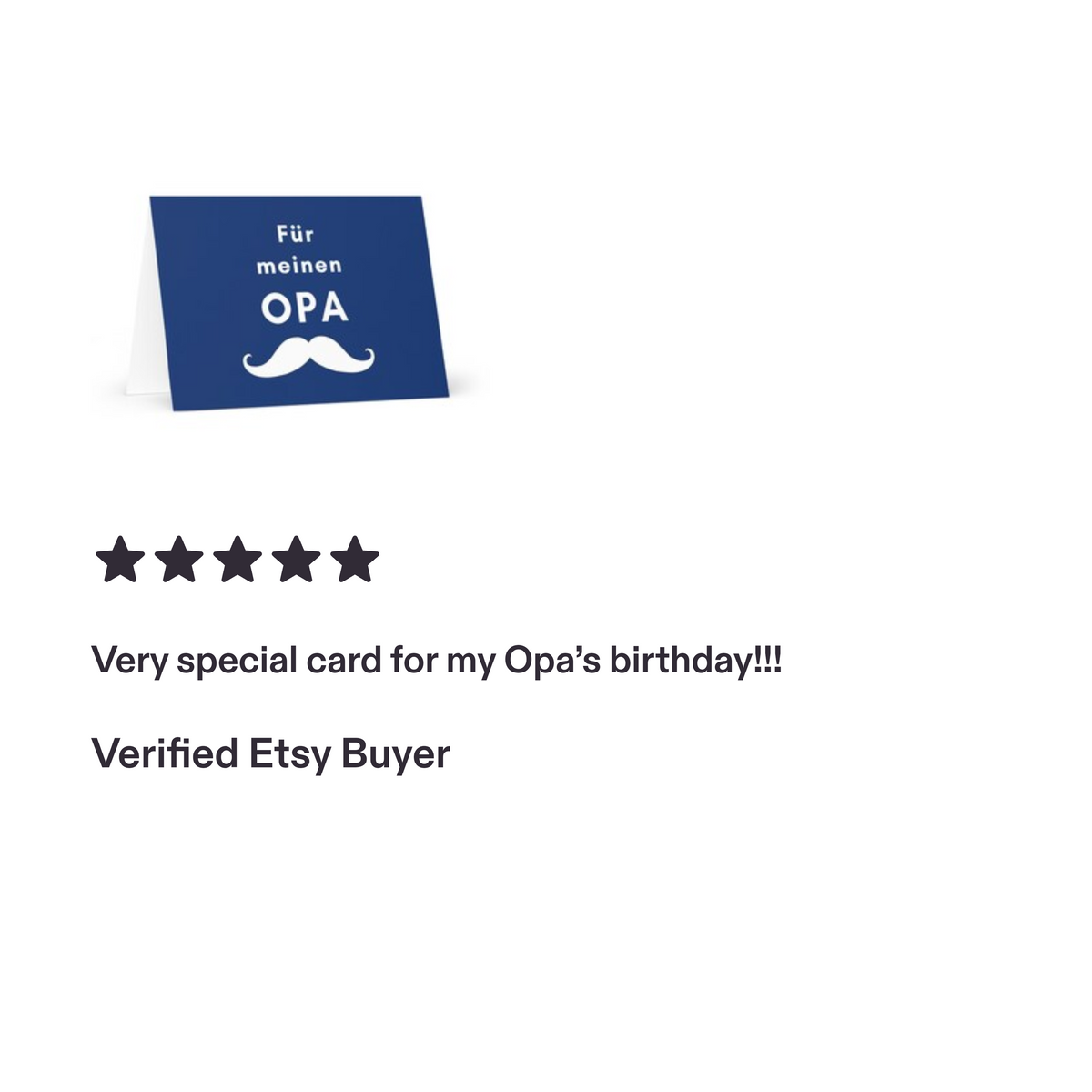 Für meinen Opa German moustache Greeting card, blank inside with envelope