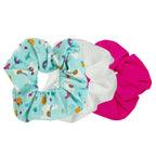 3 Pack Happy Llama Scrunchies | 80s Hair Tie Set by The Bullish Store