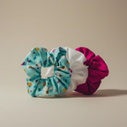 3 Pack Happy Llama Scrunchies | 80s Hair Tie Set by The Bullish Store