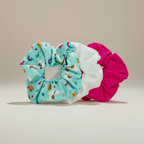 3 Pack Happy Llama Scrunchies | 80s Hair Tie Set by The Bullish Store