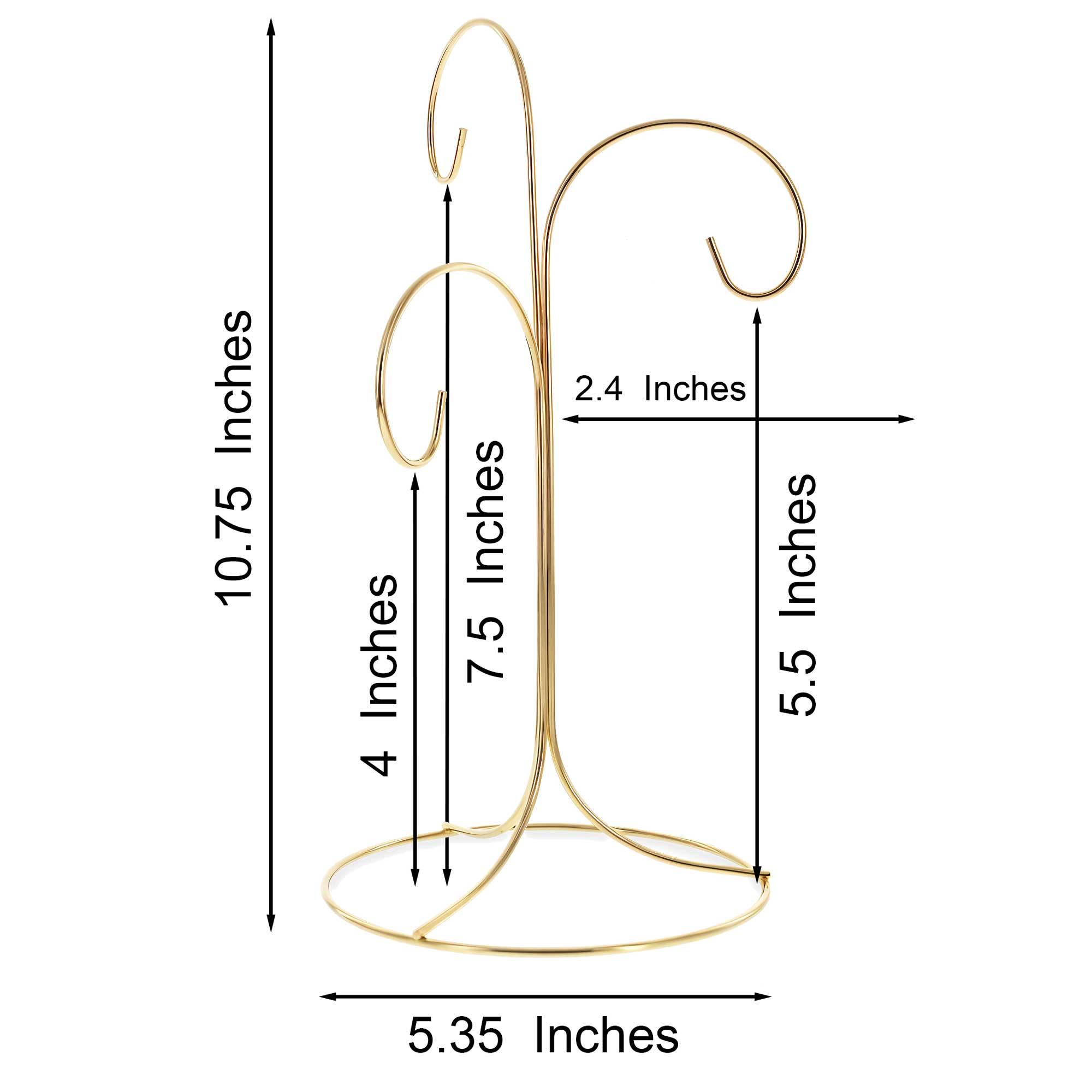 3-Arm 3-Tier Gold Brass Metal Ornament Stand Display 10.75 Inches Ornament Stands La Vie Bien 3-Arm 3-Tier Gold Brass Metal Ornament Stand Display 10.75 Inches