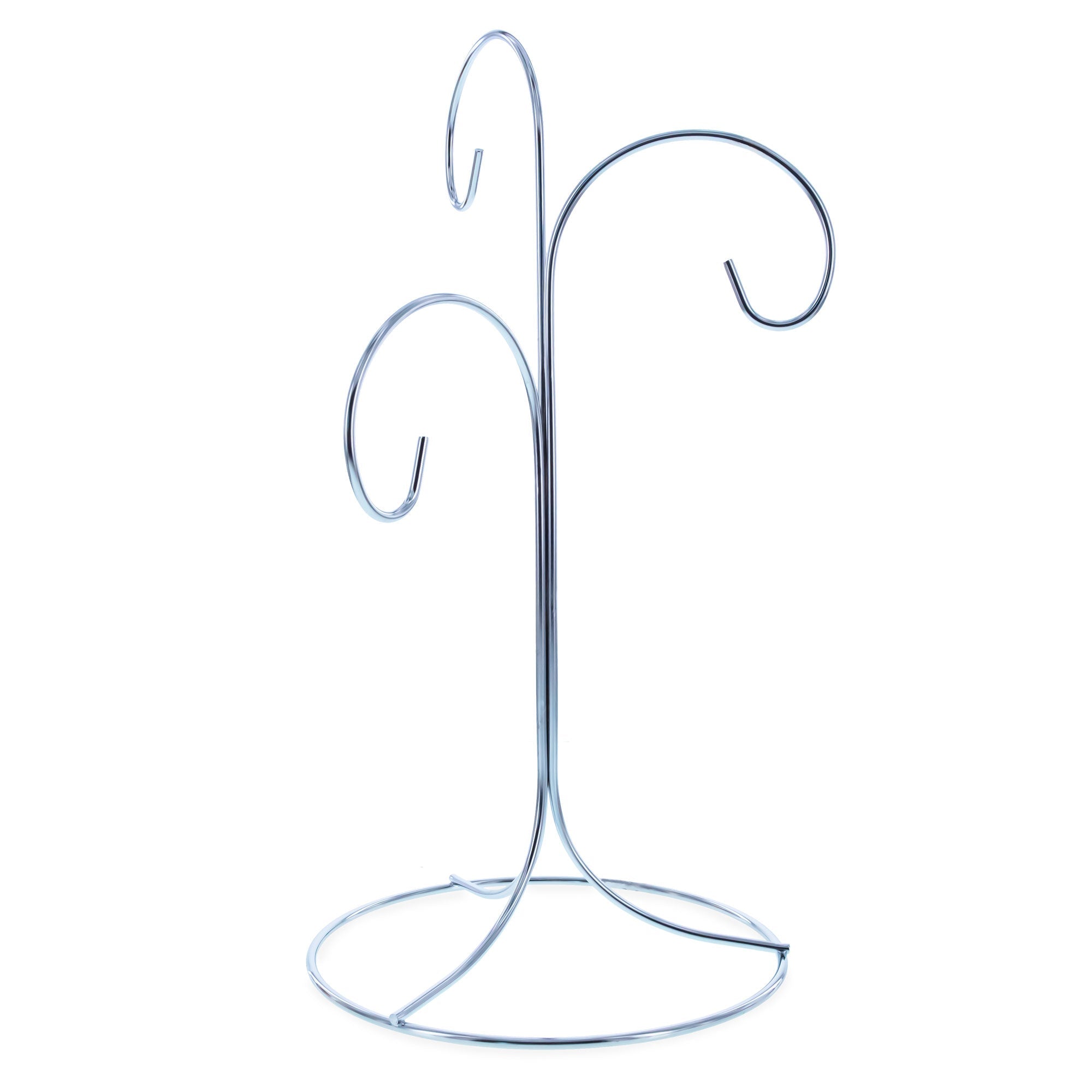 3-Arm 3-Tier Silver Metal Ornament Stand Display 10.75 Inches Ornament Stands La Vie Bien 3-Arm 3-Tier Silver Metal Ornament Stand Display 10.75 Inches