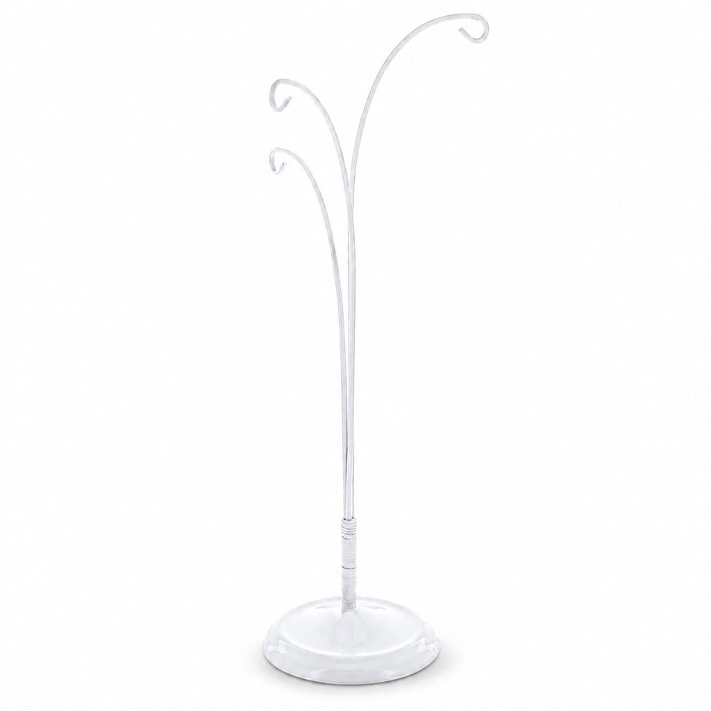 3-Arm Botanical Style White Painted Metal Ornament Display Stand 12 Inches Ornament Stands La Vie Bien 3-Arm Botanical Style White Painted Metal Ornament Display Stand 12 Inches