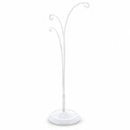 3-Arm Botanical Style White Painted Metal Ornament Display Stand 12 Inches Ornament Stands La Vie Bien 3-Arm Botanical Style White Painted Metal Ornament Display Stand 12 Inches