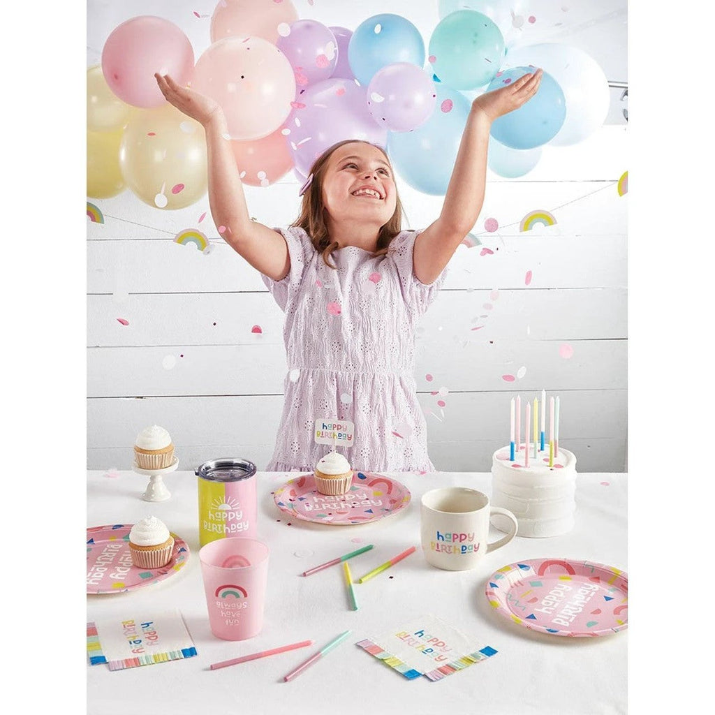 3 Piece Happy Birthday Mug Cake Gift Set | Coffee Mug Mini Crown Cupcake Topper by The Bullish Store