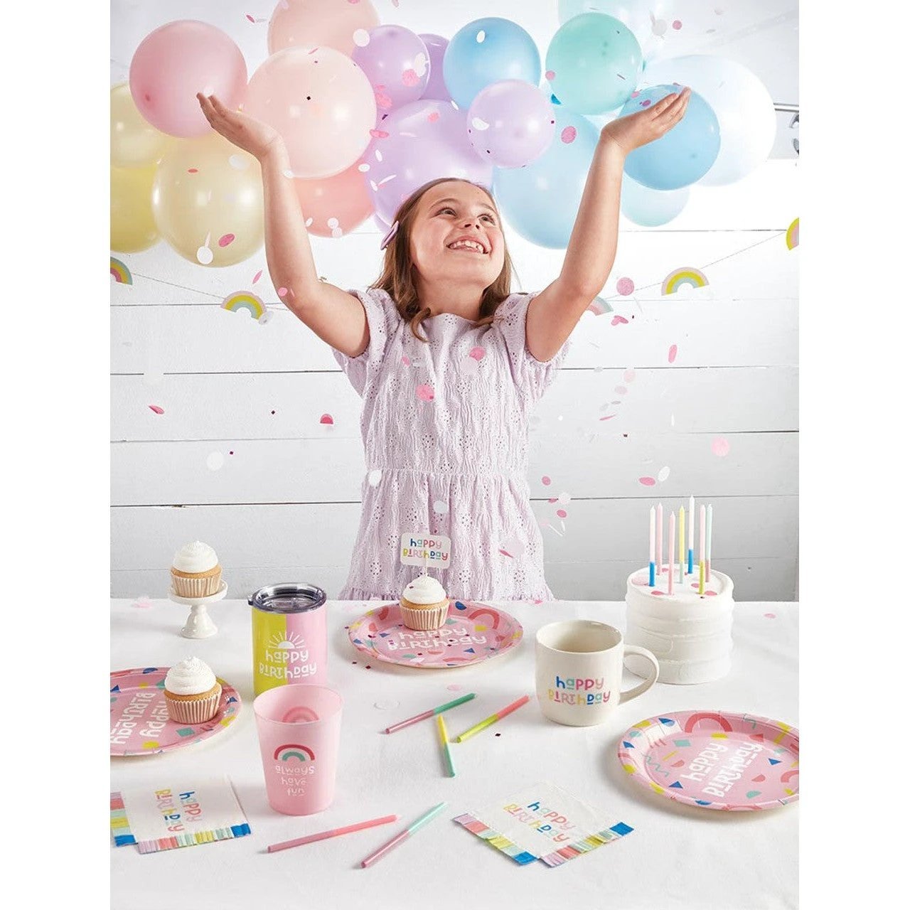 3 Piece Happy Birthday Mug Cake Gift Set | Coffee Mug Mini Crown Cupcake Topper by The Bullish Store