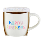 3 Piece Happy Birthday Mug Cake Gift Set | Coffee Mug Mini Crown Cupcake Topper by The Bullish Store