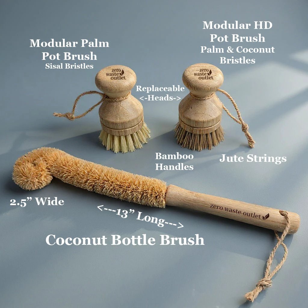 3-Piece Sink Brush Set by Zero Waste Outlet