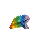 3" Wooden Musical Frog - Rainbow Design (Percussion Instrument) by Music Frog Co