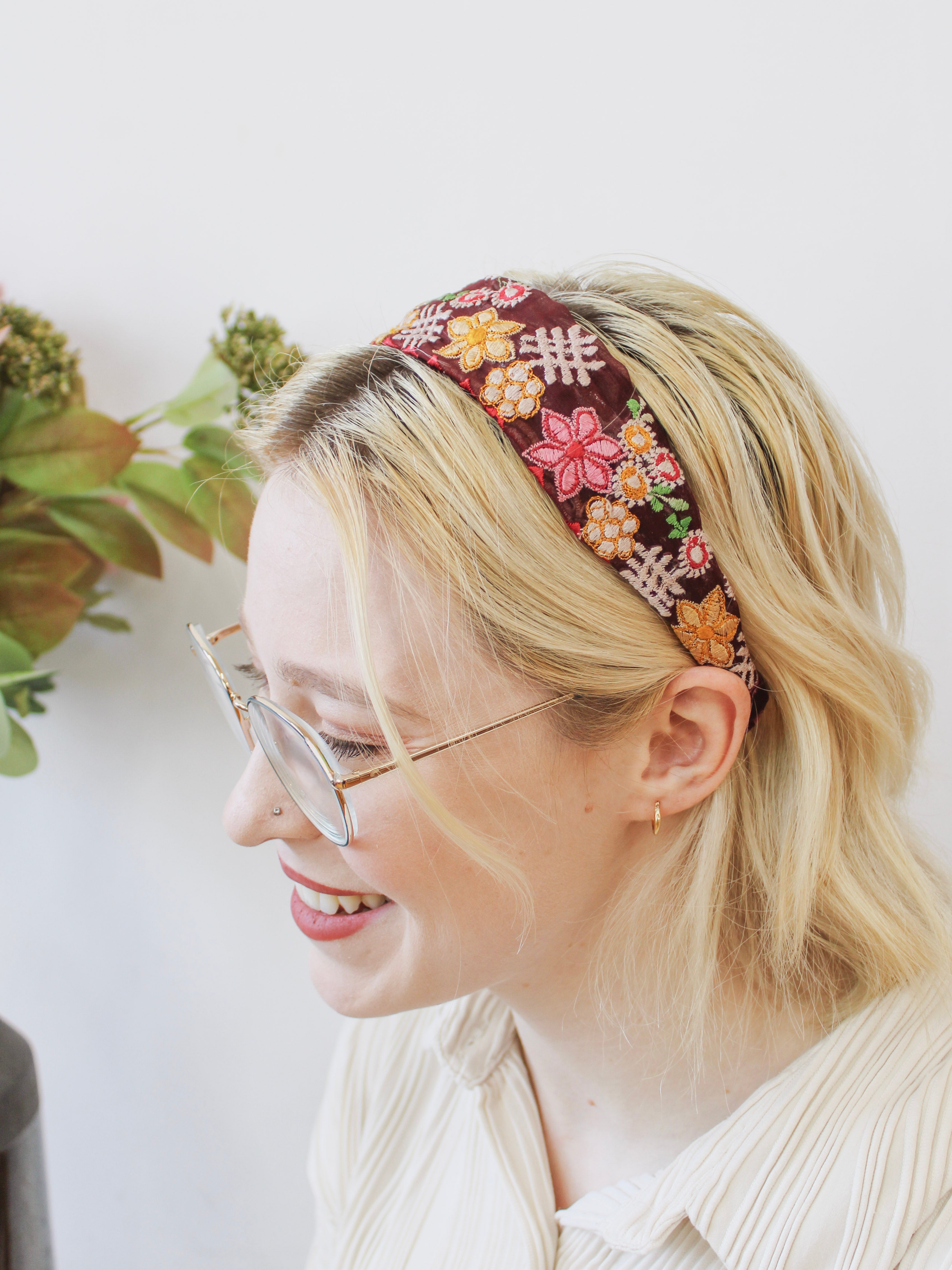 Festival Flowers Embroidered Headband