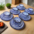 30-Piece Talavera Dinnerware Set | Blue & White Tableware for 6 Talavera Dinnerware Set La Vie Bien 30-Piece Talavera Dinnerware Set | Blue & White Tableware for 6