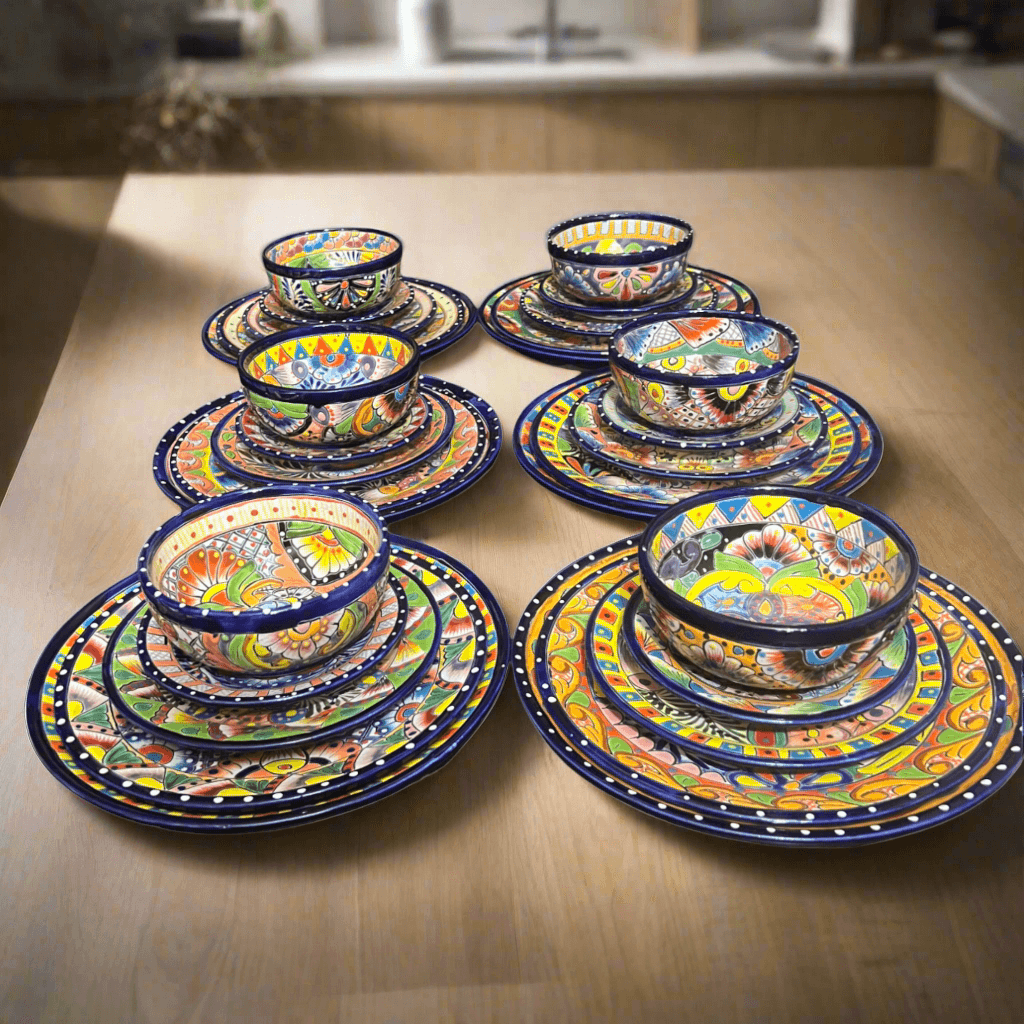 30 - Piece Talavera Dinnerware Set | Colorful Tableware (Seats 6) Talavera Dinnerware Set La Vie Bien 30 - Piece Talavera Dinnerware Set | Colorful Tableware (Seats 6)