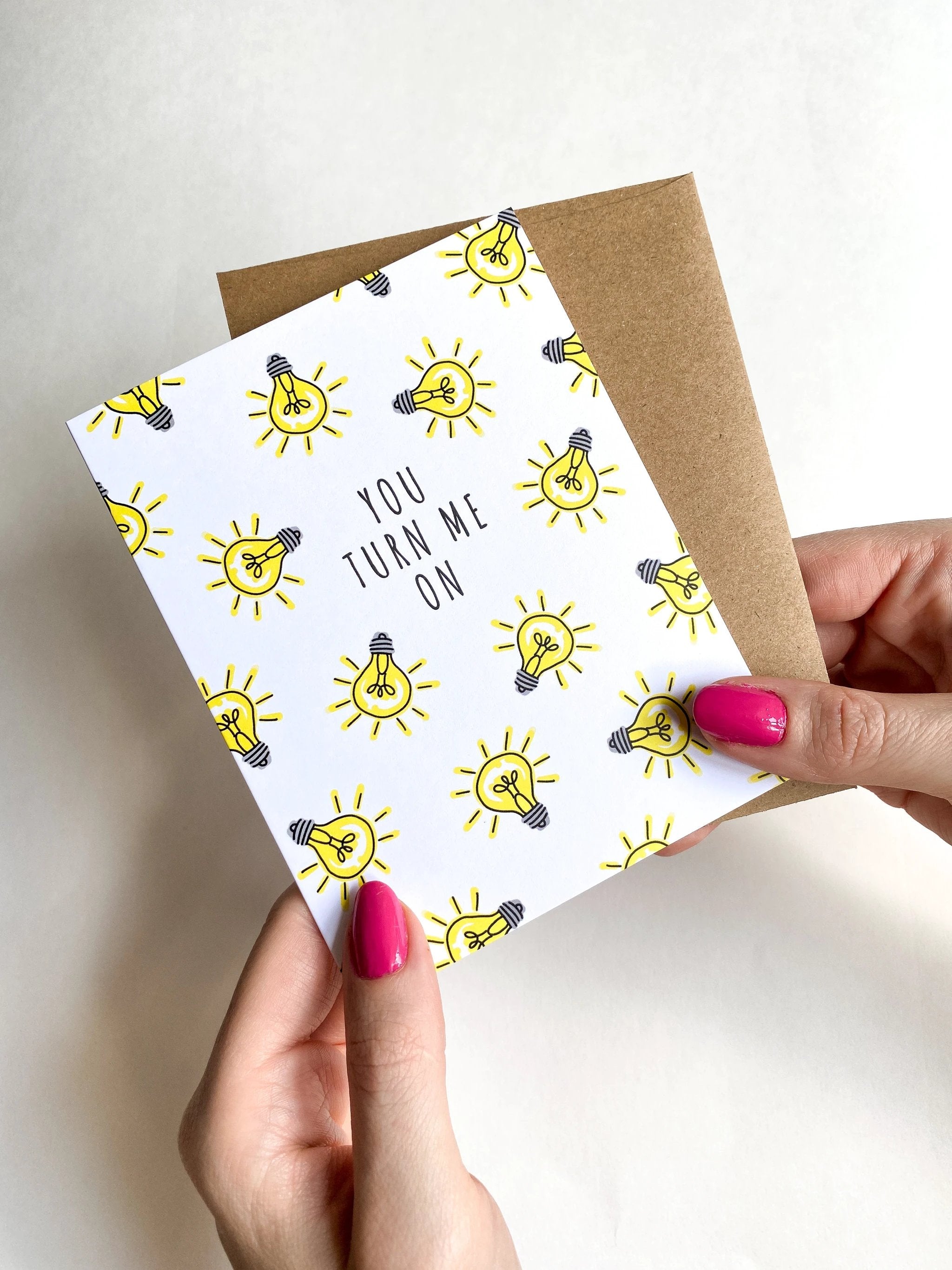 Turn Me On Funny Valentines Card, Anniversary Card, Unique Sexy Valentines Card by Five Dot Post