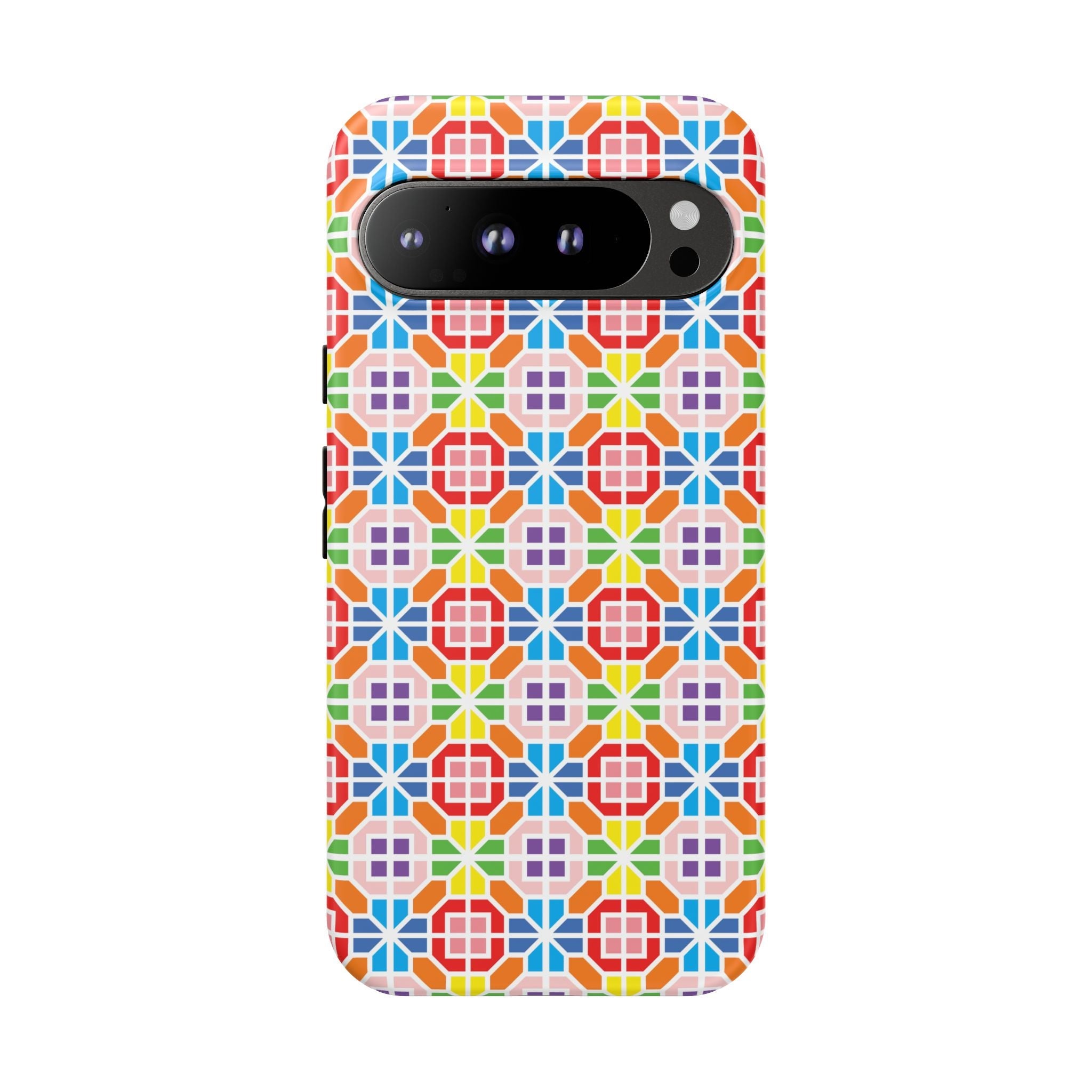 Bespattered Facade Geometric Rainbow Mosaic Tough Case