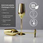 Unbreakable Champagne Flutes (Gold) by Sister.ly Drinkware