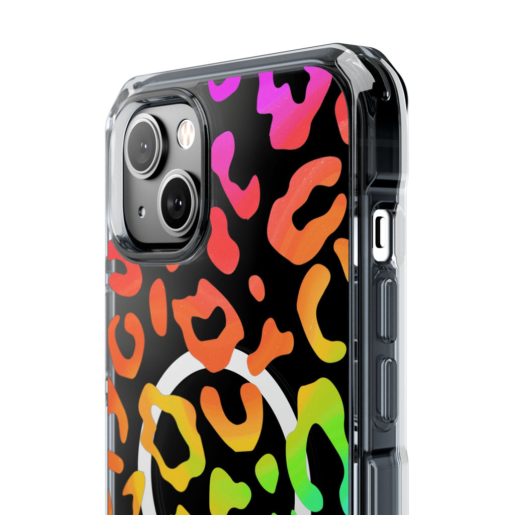 Bespattered Facade Watercolor Rainbow Leopard MagSafe Clear Impact Case