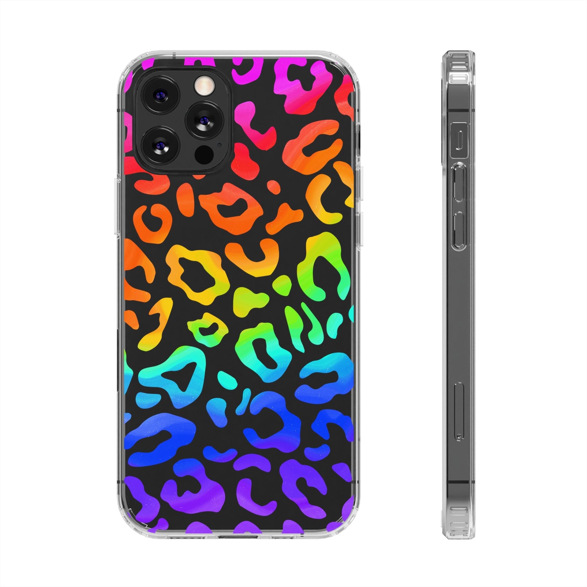Bespattered Facade Watercolor Rainbow Leopard Clear Case