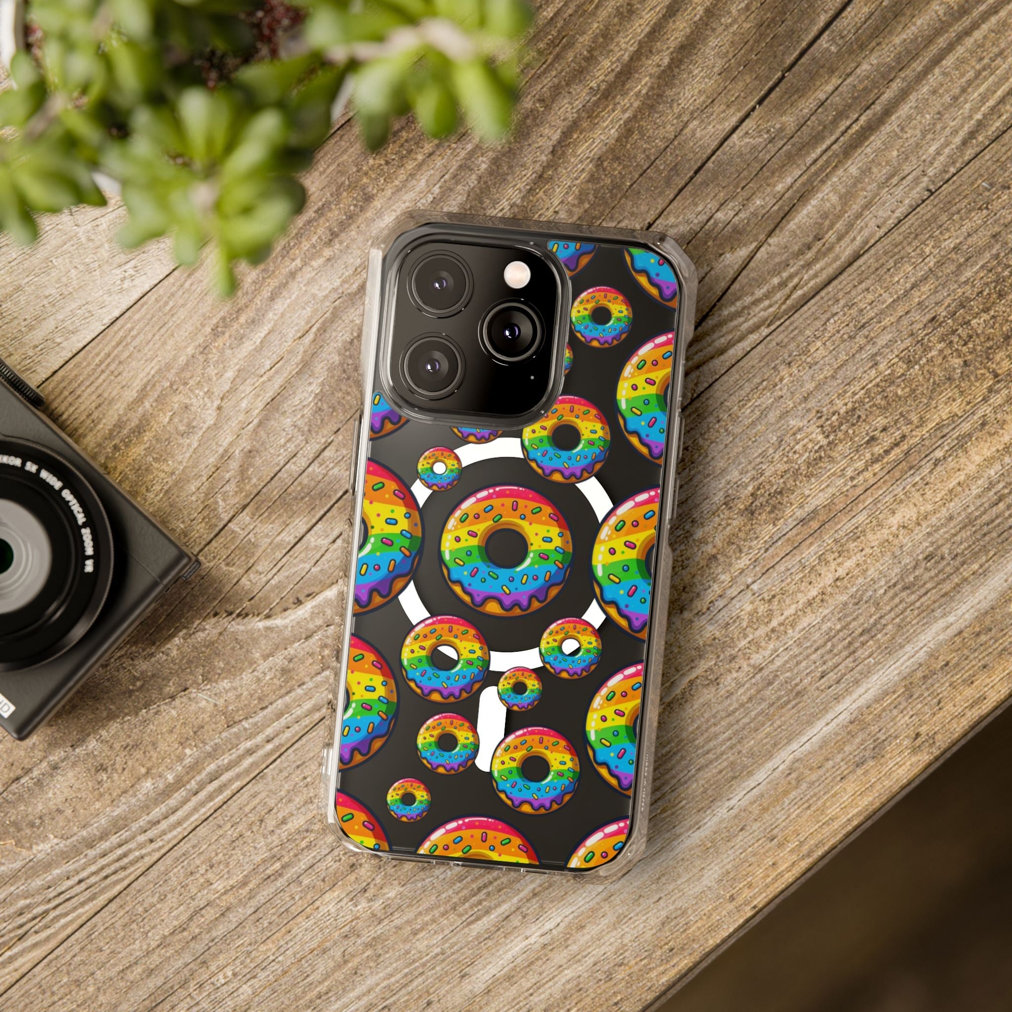 Bespattered Facade Rainbow Sprinkle Donut MagSafe Clear Impact Cases