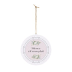 Silence, s'il vous plaît hanging wooden wall sign by Printify
