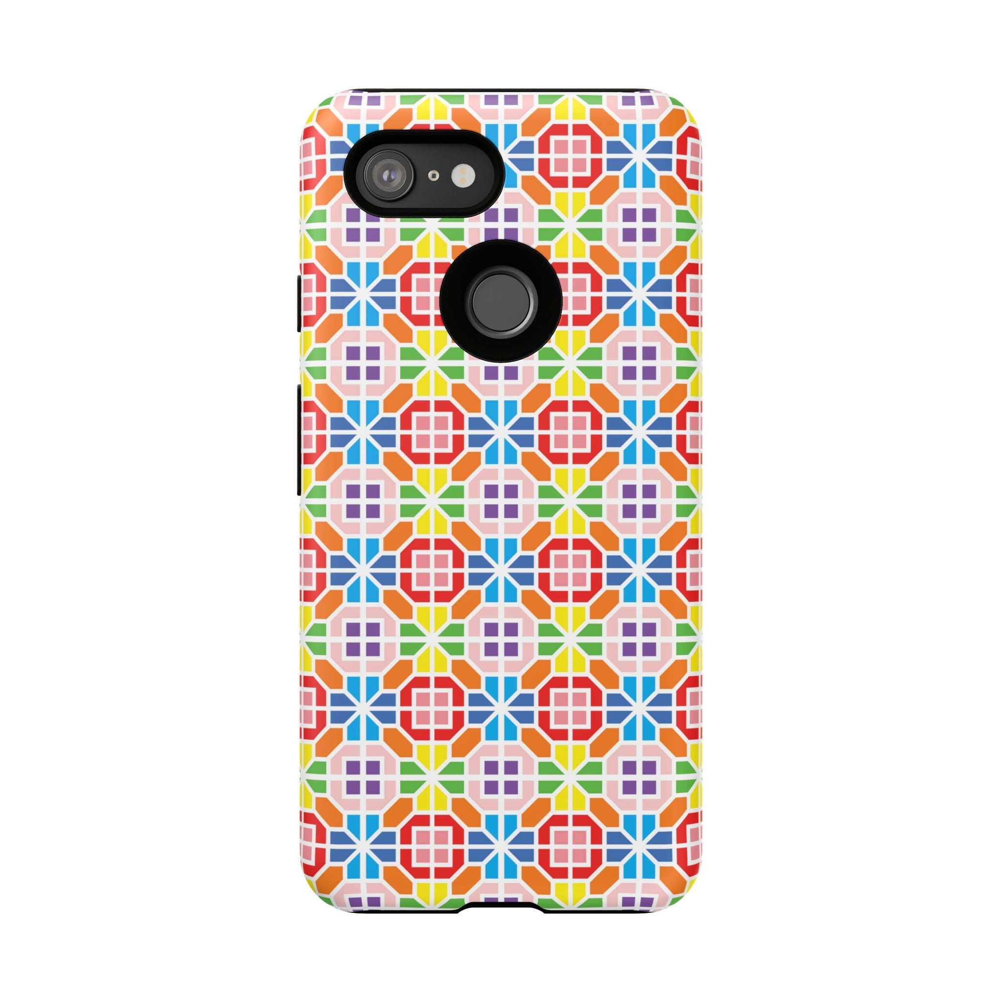 Bespattered Facade Geometric Rainbow Mosaic Tough Case