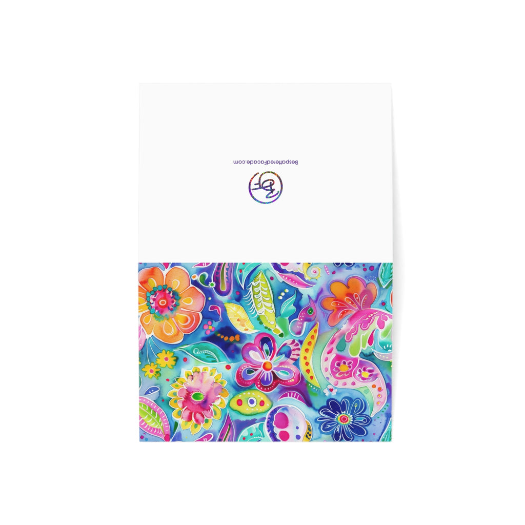 Bespattered Facade Colorful Flowers Greeting Cards | Sets of 1, 10, 30, or 50