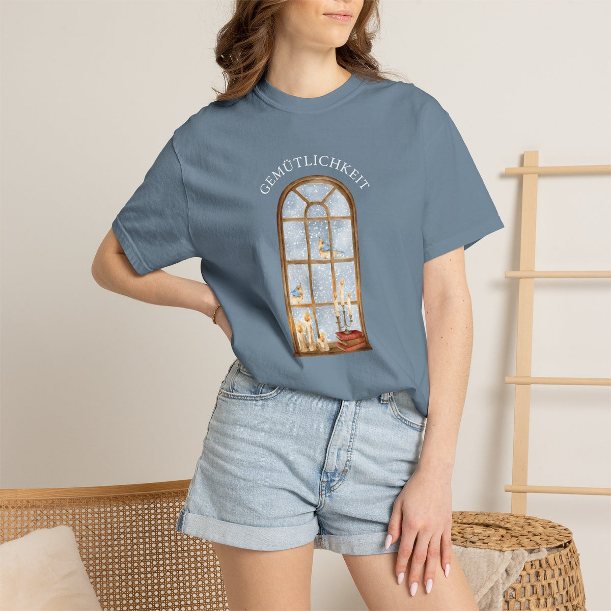 “Gemütlichkeit” Gothic Arch Window cozy German T-Shirt