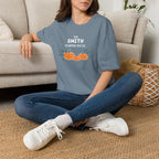 The Personalized Pumpkin Patch T-Shirt, Your family name Pumpkin Patch Fall Tee for autumn family photos, Pregnancy announcements