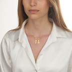 Children Charms Necklace with Hebrew Name Engraved