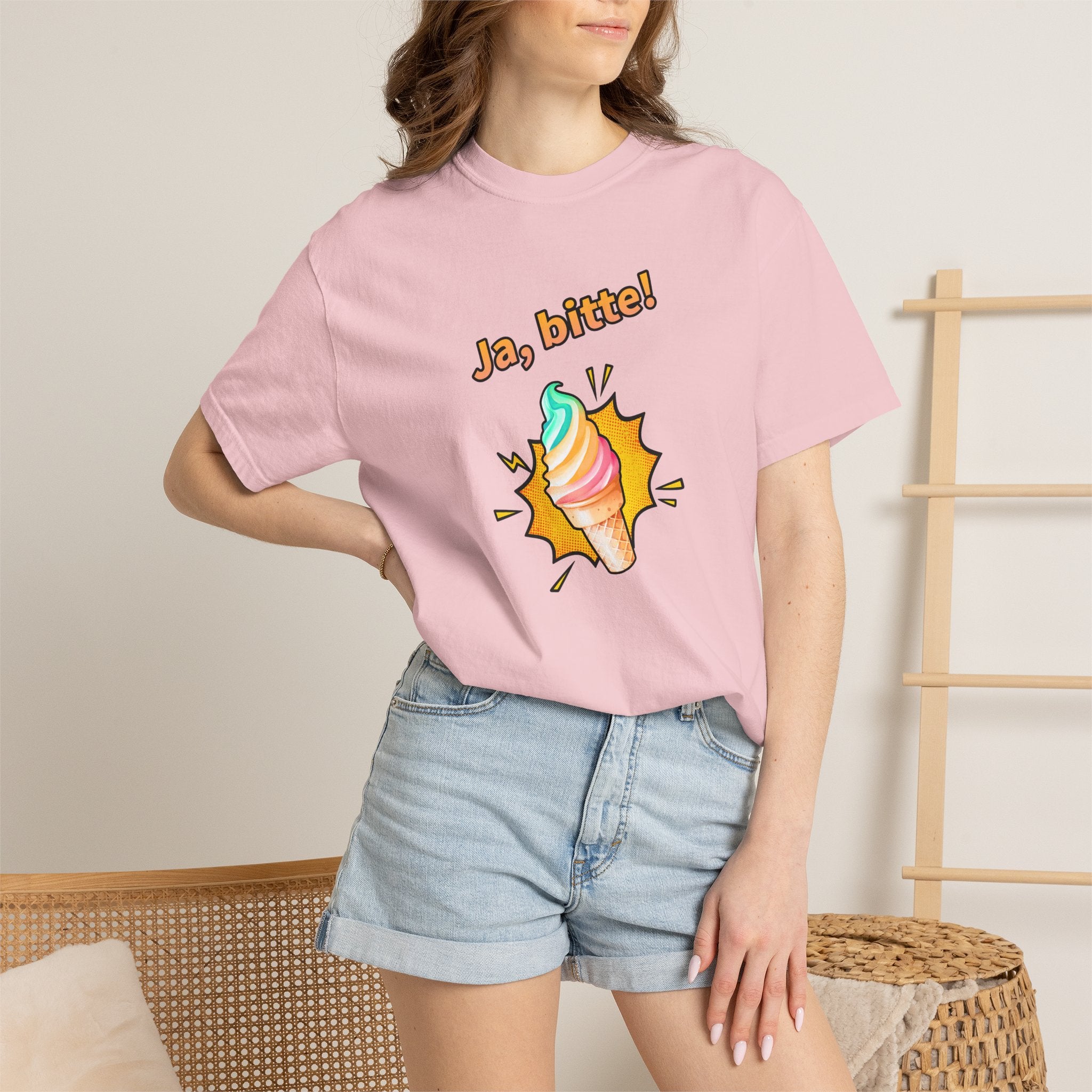 Ja Bitte! Rainbow Soft Serve Ice Cream German T-Shirt