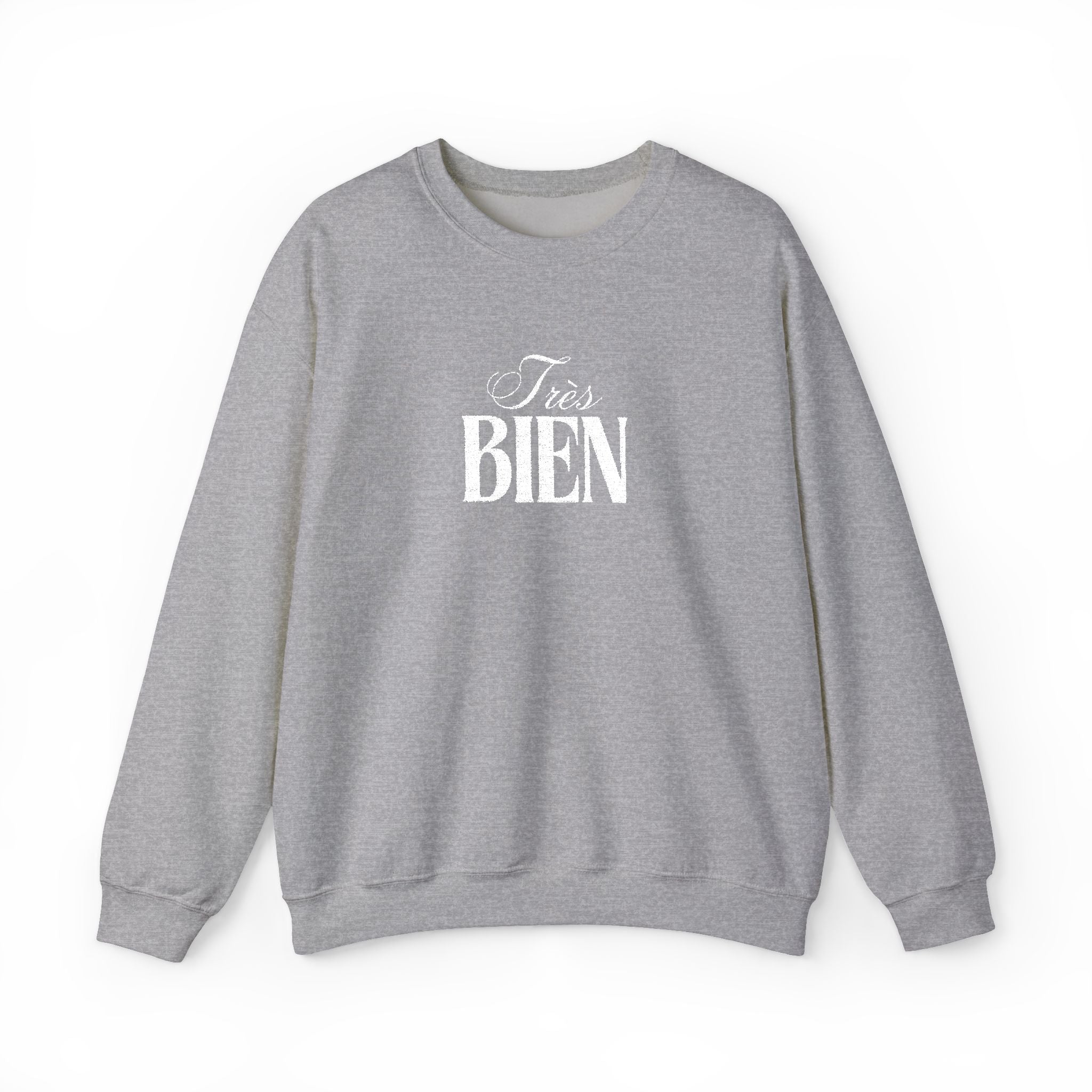 Embroidered Très Bien Sweatshirt -French Phrase Graphic Crewneck