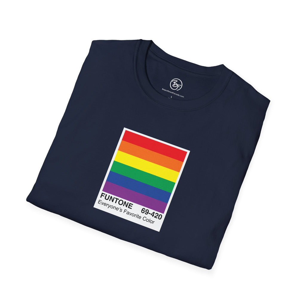 Bespattered Facade Everyone's Favorite Color Rainbow "Funtone" Chip Unisex Softstyle T-Shirt